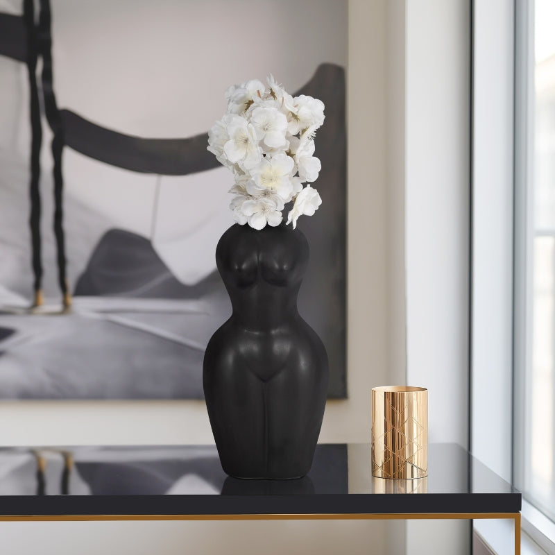 Celeste Black Torso Vase