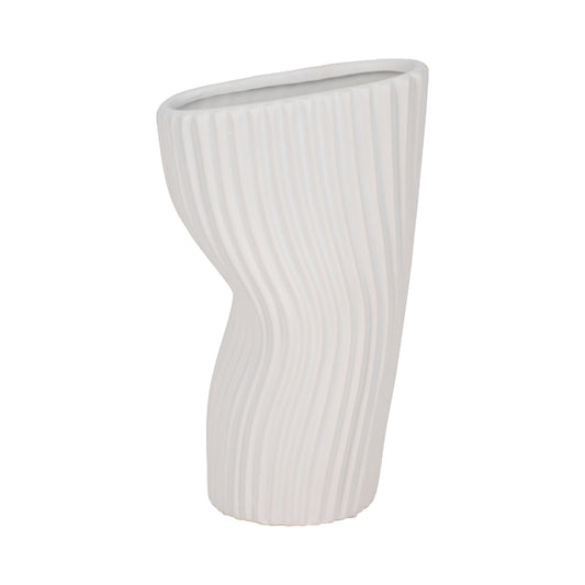 Evaris Curved Ribbed Vase